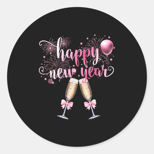 Happy New Year 2026, Cute Funny Gift Men, Women  ラウンドシール (正面)