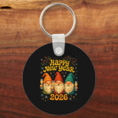 Happy New Year 2026 Cute Gnome Party Gift  キーホルダー (正面)