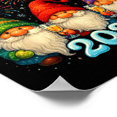 Happy New Year 2026 Cute Gnome Party Gift  ポスター (角)