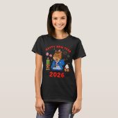 Happy New Year 2026 Cute Horse Japanese Celebratio Tシャツ (正面フル)