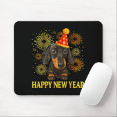 Happy New Year 2026 Dachshund Fireworks New Years  マウスパッド (マウス)