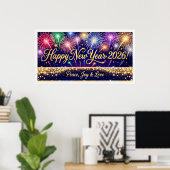 Happy New Year 2026 Decorative artwork fireworks 2 ポスター (ホームオフィス)
