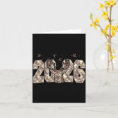 Happy New Year 2026 Deer Buck Hunting Camo Camoufl カード (黄色い花)