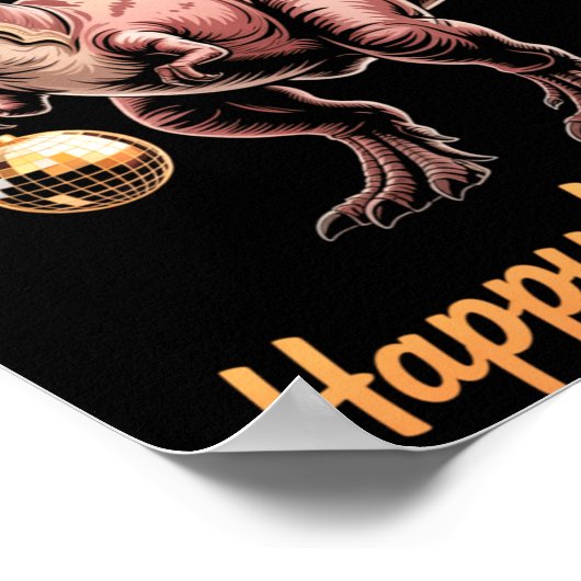 Happy New Year 2026 Dinosaur Funny Dino Tee For Ad ポスター (角)