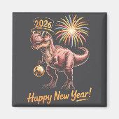 Happy New Year 2026 Dinosaur Funny Dino Tee For Ad マグネット (正面)