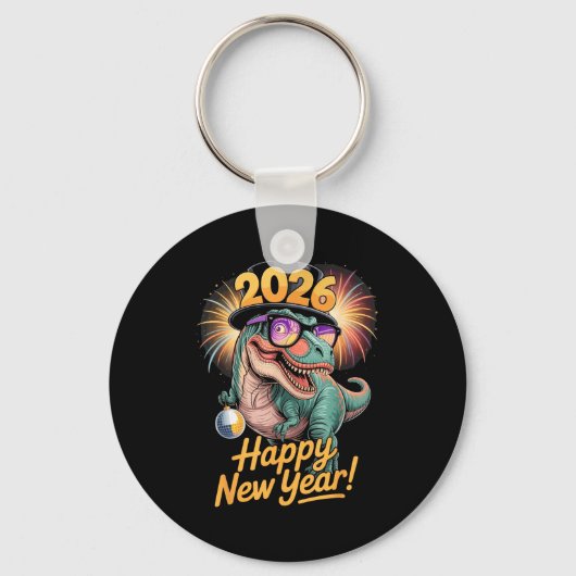 Happy New Year 2026 Dinosaur Funny T-rex Tee For K キーホルダー (正面)