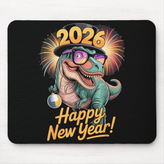 Happy New Year 2026 Dinosaur Funny T-rex Tee For K マウスパッド (正面)
