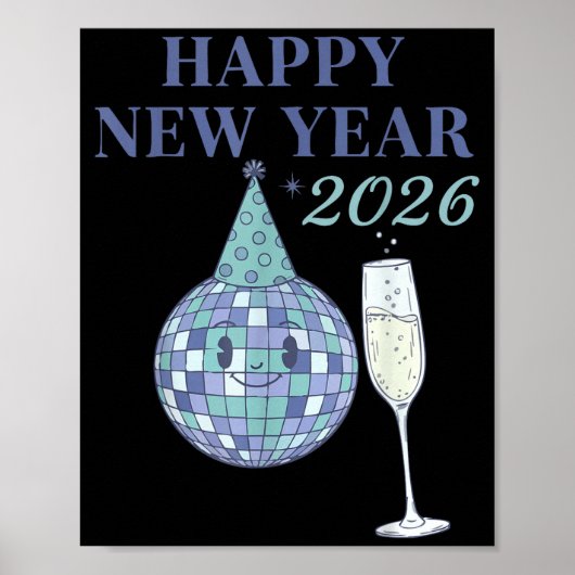 Happy New Year 2026 Disco Ball Celebration  ポスター (正面)