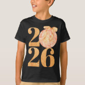 Happy New Year 2026 Disco Ball Coquette Bow New Ye Tシャツ (正面)