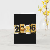 Happy New Year 2026 Disco Ball Gold Coquette Bow F カード (黄色い花)
