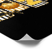 Happy New Year 2026 Disco Ball Gold Coquette Bow F ポスター (角)