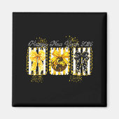 Happy New Year 2026 Disco Ball Gold Coquette Bow F マグネット (正面)