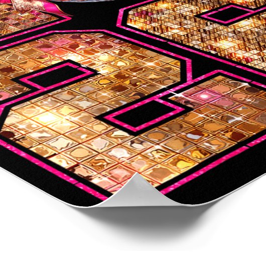 Happy New Year 2026 Disco Ball Nk Coquette Bow Fam ポスター (角)