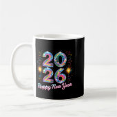 Happy New Year 2026 Disco Ball Retro Family Matchi コーヒーマグカップ (左)