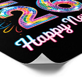 Happy New Year 2026 Disco Ball Retro Family Matchi ポスター (角)