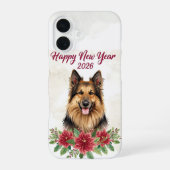 Happy New Year 2026 Dog Art iPhone 16ケース (裏面)