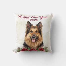 Happy New Year 2026 Dog Decor クッション