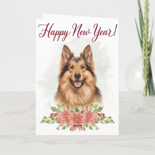 Happy New Year 2026 Dog Greeting Card カード (裏面)
