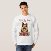 Happy New Year 2026 Dog Long Sleeve Shirt Tシャツ (正面フル)