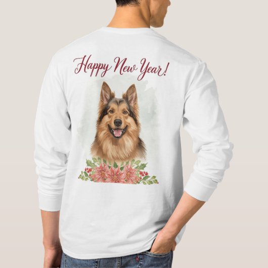 Happy New Year 2026 Dog Long Sleeve Shirt Tシャツ (裏面)