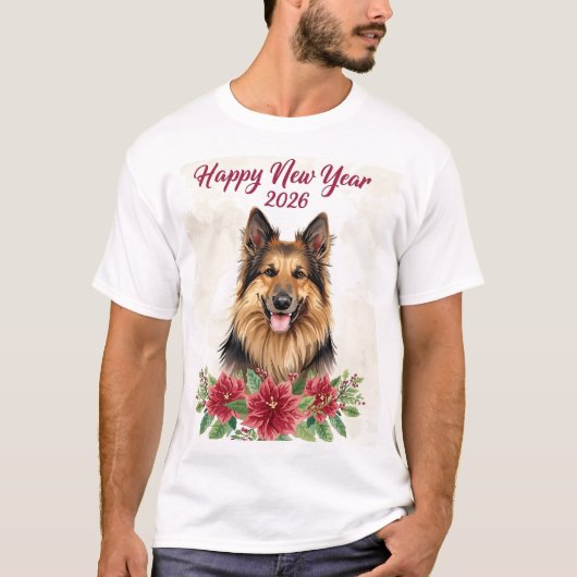 Happy New Year 2026 Dog Lover Tシャツ (正面)