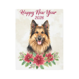 Happy New Year 2026 Dog Metal Print メタルプリント