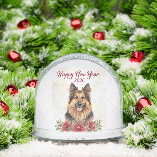 Happy New Year 2026 Dog Snow globe Gift (クリスマス)