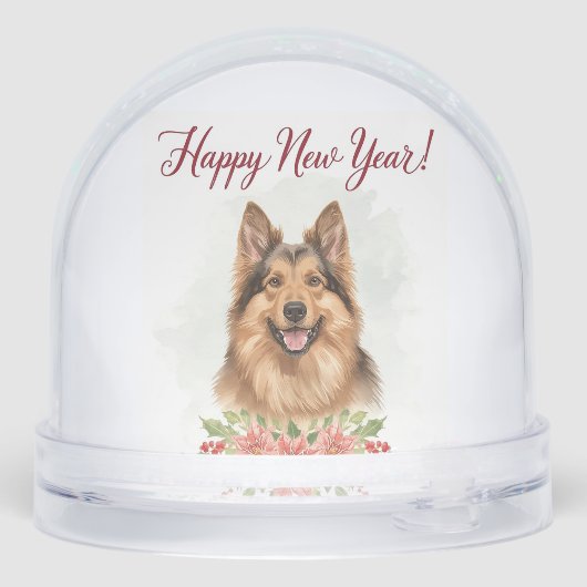 Happy New Year 2026 Dog Snow globe Gift (裏面)