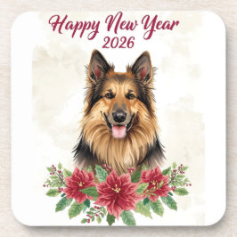 Happy New Year 2026 Dog Theme Coasters コースター