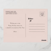 Happy New Year 2026 Elegant Floral Foil Postcard 箔シーズンポストカード (裏面)