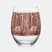 happy new year 2026 elegant wine glass ステムなしワイングラス (裏面)