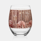 happy new year 2026 elegant wine glass ステムなしワイングラス (右)