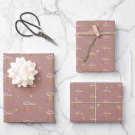 Happy New Year 2026 Elegant Wrapping Paper ラッピングペーパーシート