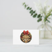 happy new year 2026 elegant wreath business card 名刺 (スタンド正面)