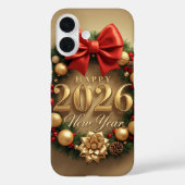 happy new year 2026 elegant wreath  Case-Mate iPhoneケース (裏面)