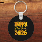Happy New Year 2026 Eve Party Gold Family Matching キーホルダー (正面)