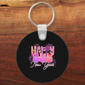 Happy New Year 2026 Family Celebration New Years E キーホルダー (正面)