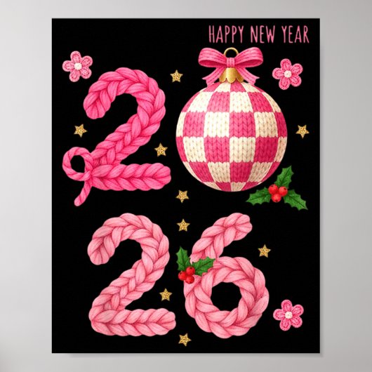 Happy New Year 2026 Family Matching Crochet Men Wo ポスター (正面)