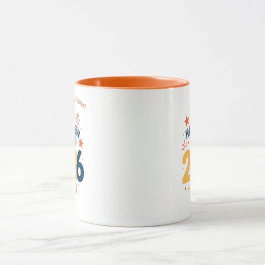Happy New Year 2026 Festive Celebration Combo Mug マグカップ (中央)