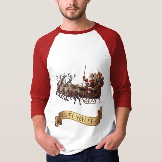 Happy New Year 2026 – Festive Reindeer Shirt Tシャツ (正面)