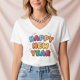 Happy New Year 2026 , festive winter , for women Tシャツ