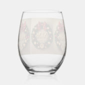 happy new year 2026 festive wreath ステムなしワイングラス (裏面)