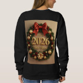 happy new year 2026 festive wreath hoodie スウェットシャツ (裏面)