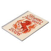 Happy New Year 2026 Fiery Horse ノートブック (左側)