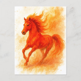 Happy New Year 2026 Fire Horse Postcard シーズンポストカード