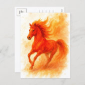 Happy New Year 2026 Fire Horse Postcard シーズンポストカード (正面/裏面)