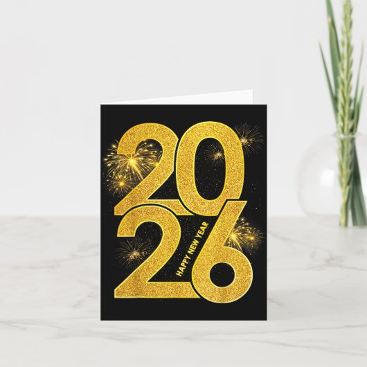 Happy New Year 2026 Firework Family Matching Men W カード (正面)