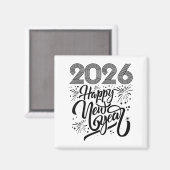 Happy New Year 2026 Fireworks  マグネット (正面/裏面)