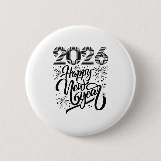 Happy New Year 2026 Fireworks  缶バッジ (正面)