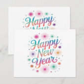 Happy New Year 2026 Fireworks Essential エンクロージャーカード (正面/裏面)